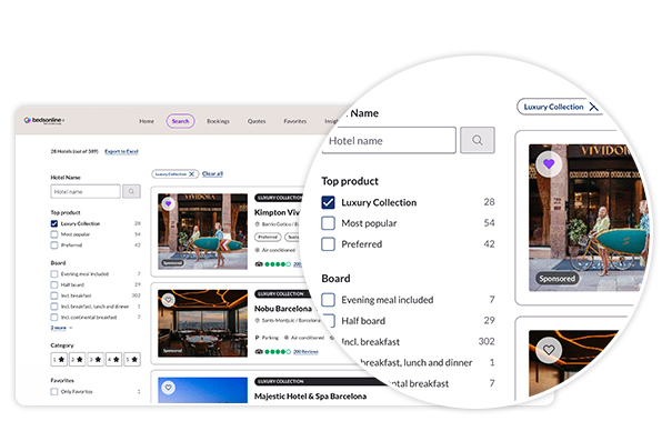 Mock-up image of intuitive accommodation search
