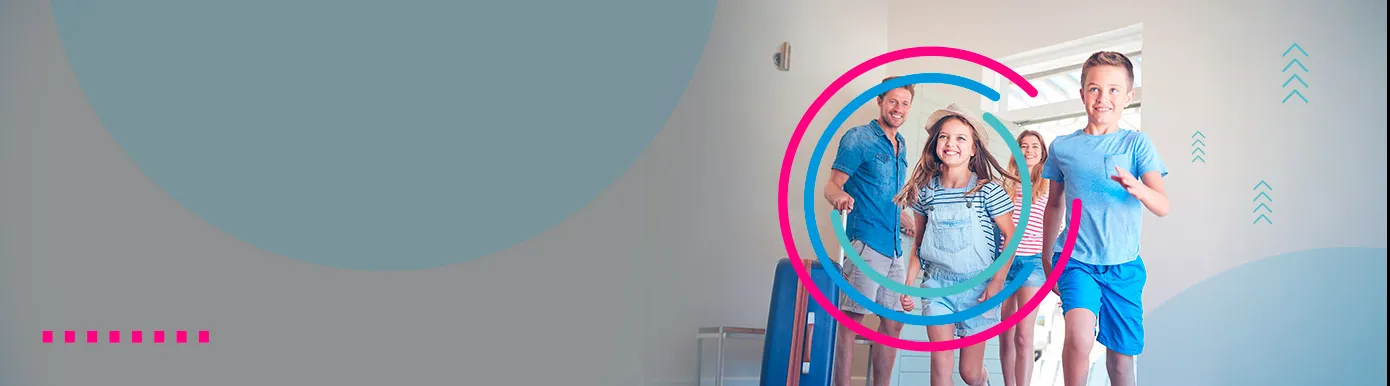 A family with a suitcase 