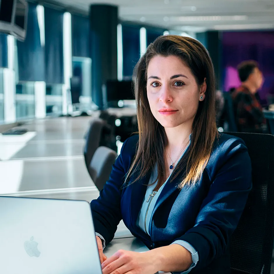 team specialists woman in the office