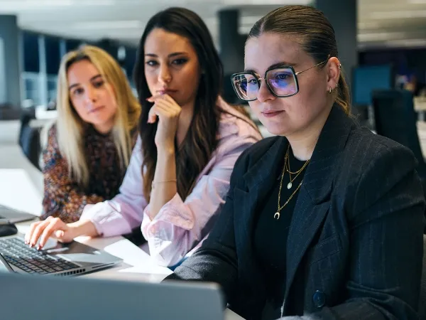 Tree people focus on working in an office