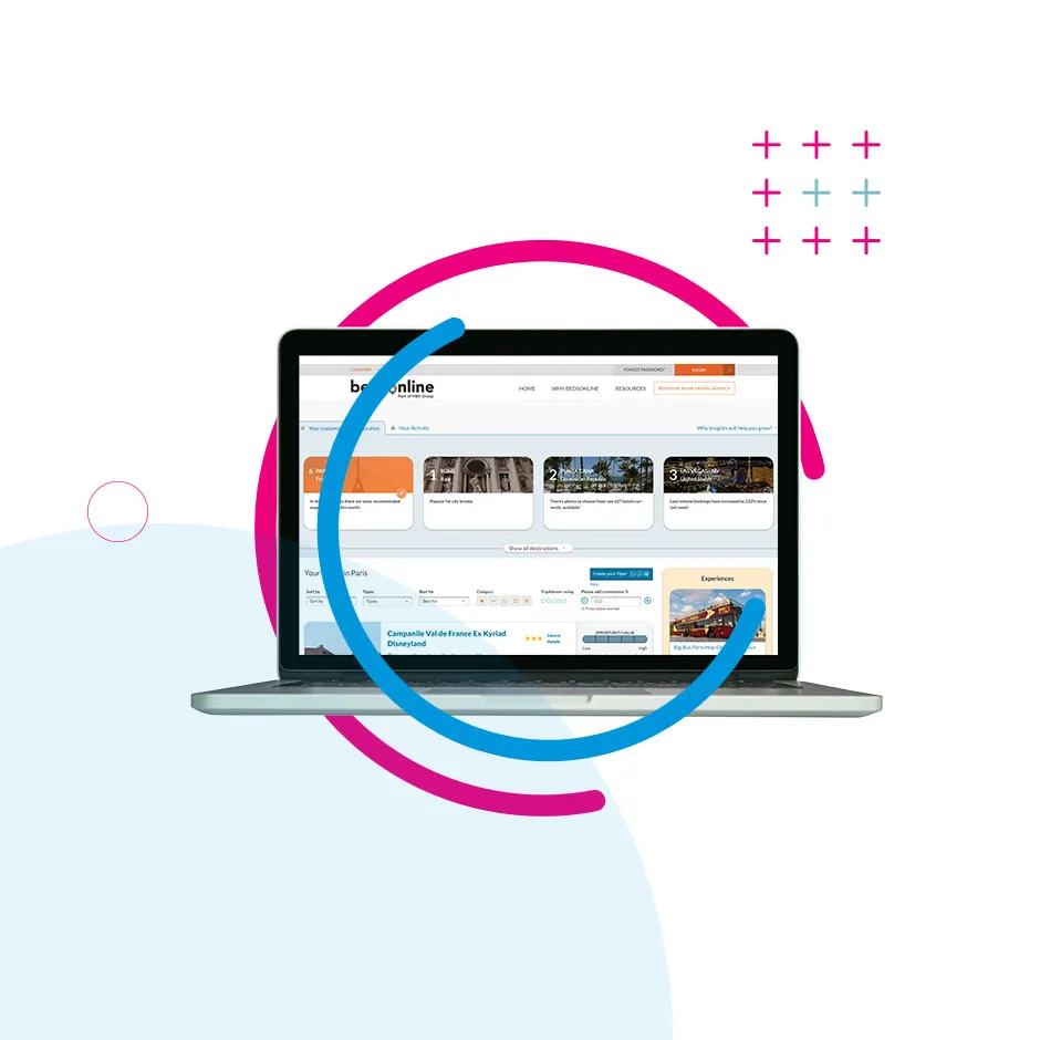Bedsonline Insights platform on a laptop screen
