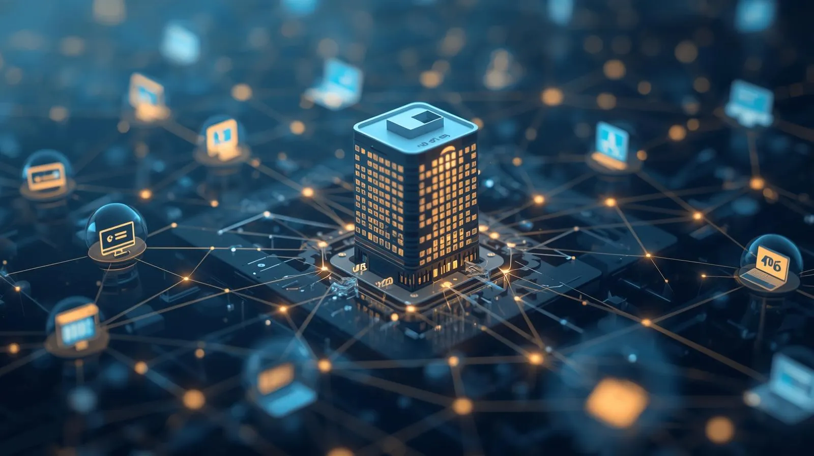 B2B hotel distribution - an image showing how a hotel connects to various platforms, such as retail travel agencies, online travel agencies and the like