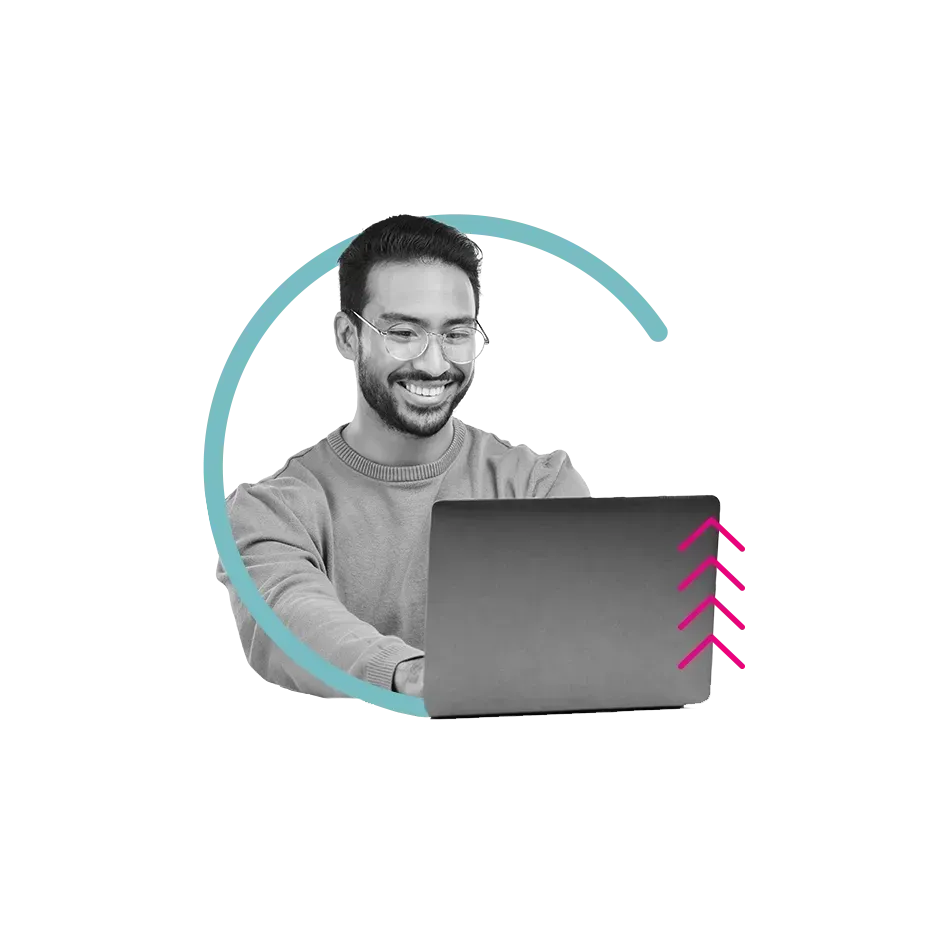 Person working on a laptop