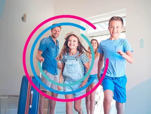 A family with a suitcase 