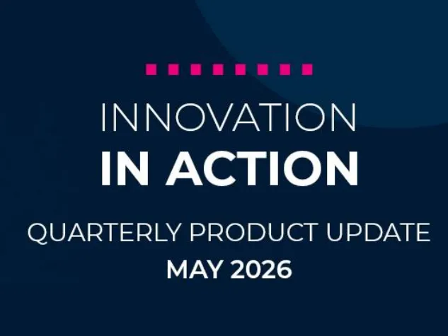 An image of a lightbulb made up of many particles against a dark blue backround. Accompanied by the next 'Innovation in Action, May 2026'