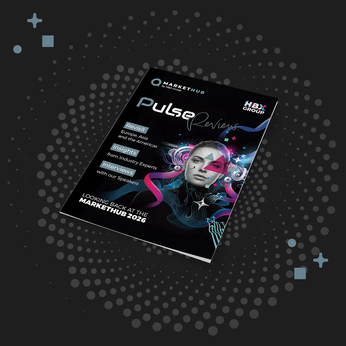 MarketHub Pulse Review 2026 An image of a black magazine featuring a humanoid female, titled MarketHub Pulse Review