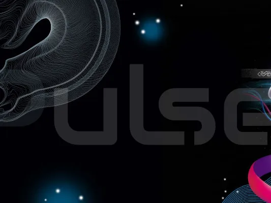 An image of a humanoid female against a black background with the word 'Pulse'