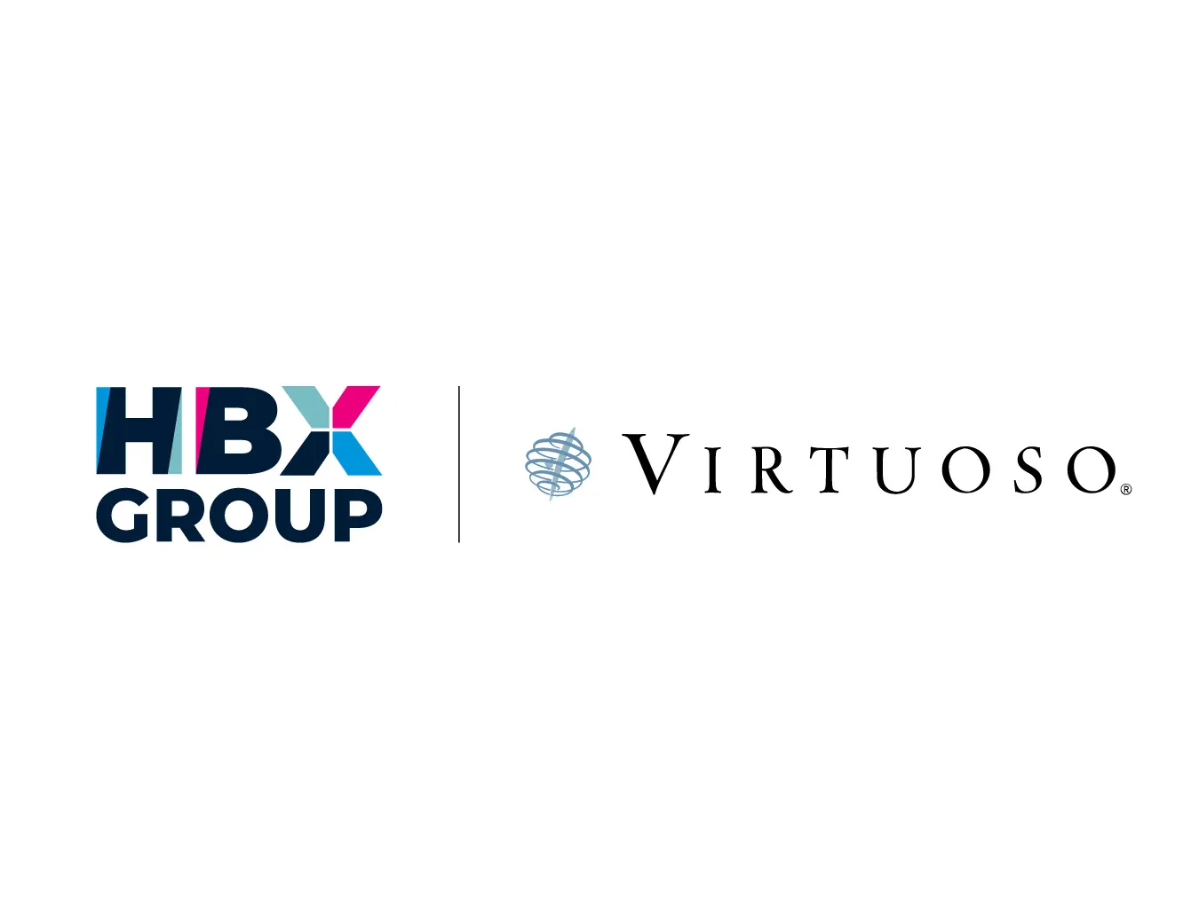 HBX Group and Virtuoso Logos next to an image of a person sailing looking at the horizon