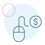 Mouse and dollar symbol icon
