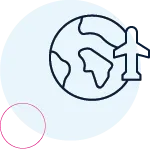 earth and a plane icon