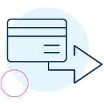 Icon: a credit card and an arrow