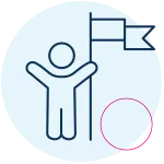 icon: a person holding a flag